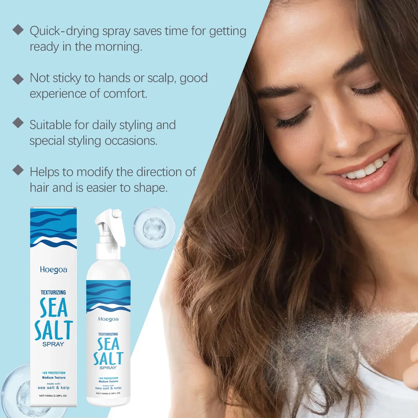 HOEGOA Sea Salt Hair Spray – Volume, Texture & Hold 100ml