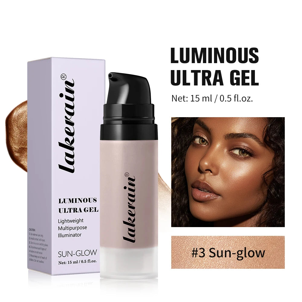 Highlight Foundation Glowy Super Gel Lightweight Dewy Multipurpose Llluminator Primer Moisturizing Nourish Non-Sticky Primer Peaceful Pleasures Health and Wellness 3Sun-glow