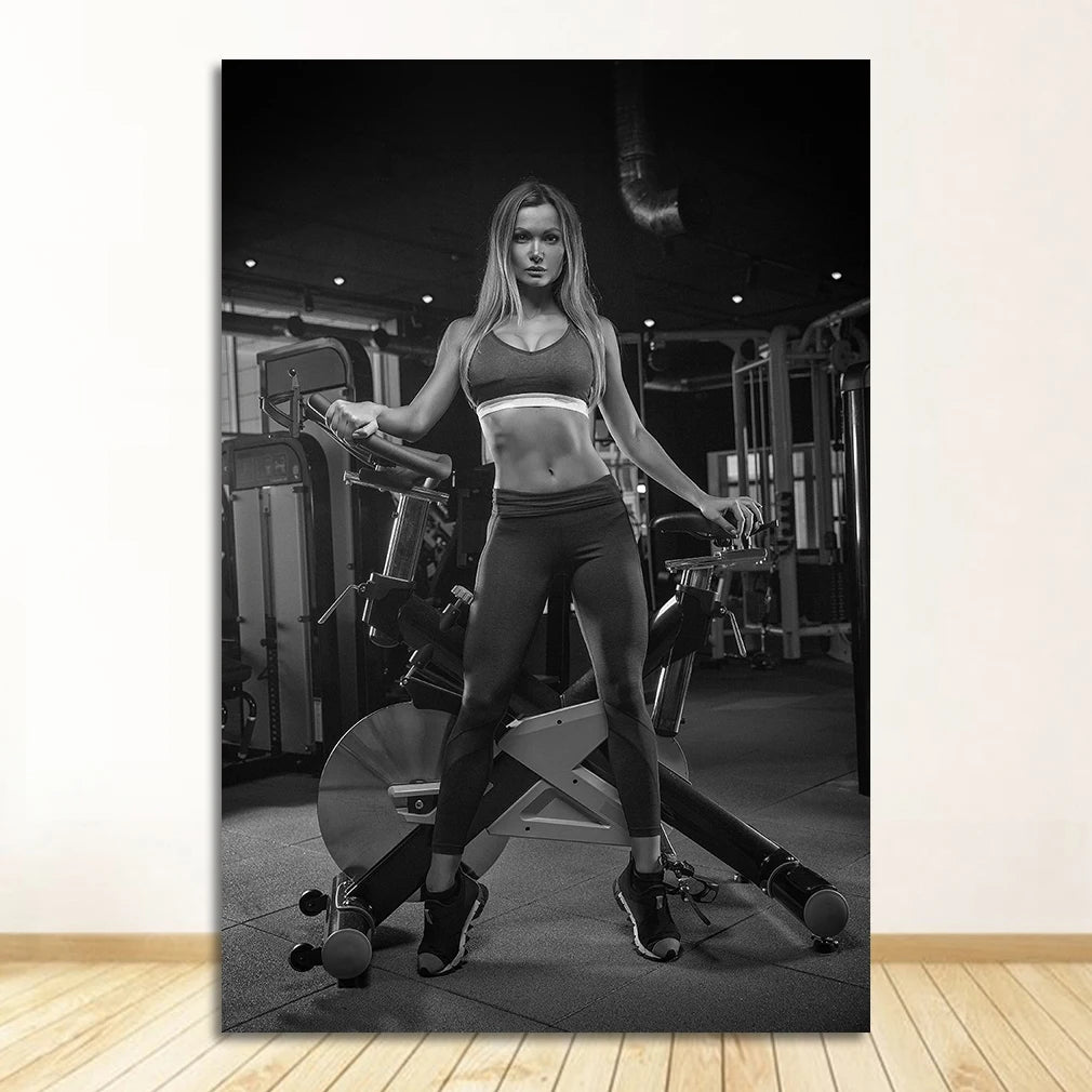 Nordic Fitness Woman Canvas Wall Art | Scandinavian Decor