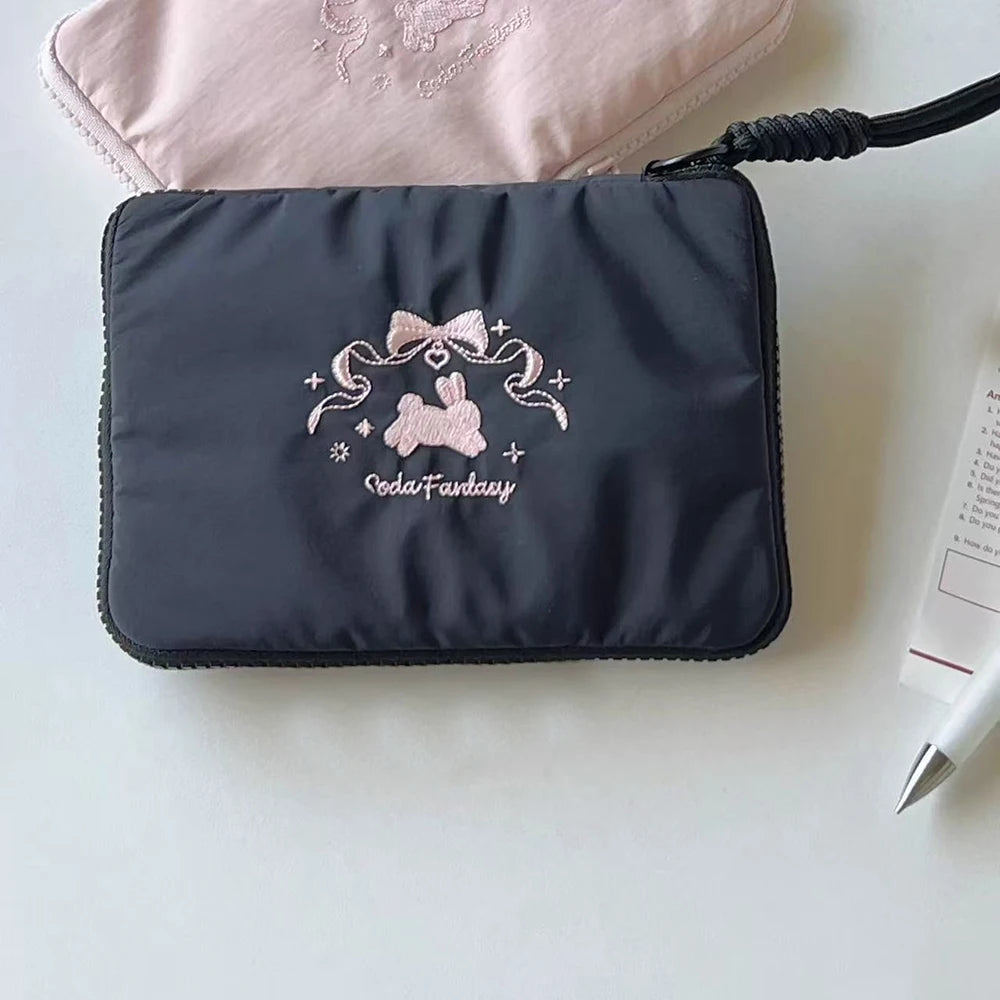 Ballet Rabbit Card Bag ID Storage Neck Hanging Travel Small Passport