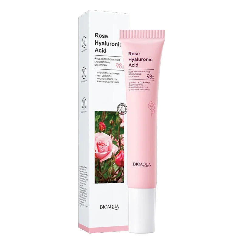 BIOAOUA Rose Hyaluronic Acid Eye Cream for Moisturizes Repairs Lightens Fine Lines Black Circles 20g Peaceful Pleasures Health and Wellness Eye Cream 20g