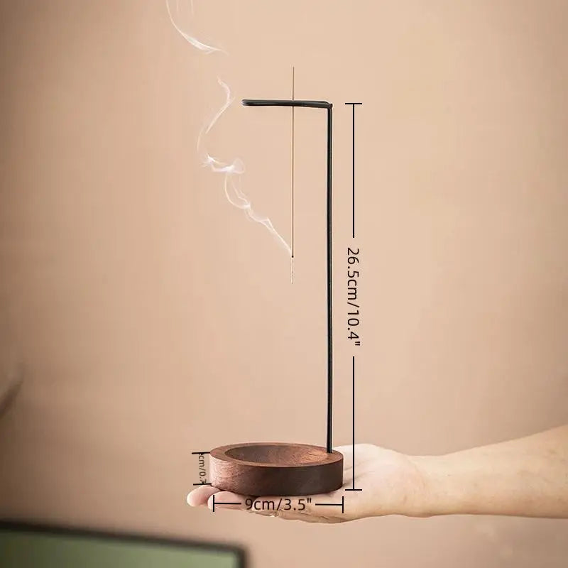 Smoke Waterfall Incense Holder | Wooden Zen Downward Flow Burner