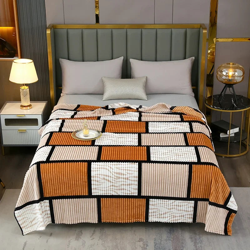 Plaid Fleece Bed Blankets Queen King Soft Lightweight Plush Fuzzy Blanket Lightweight Blanket for Travel Camping Bedspreads Peaceful Pleasures Health and Wellness Blanket A 150x200cm