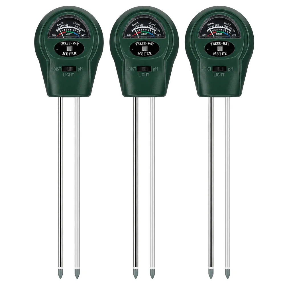3-in-1 Soil Tester – pH, Moisture & Light Meter for Plants
