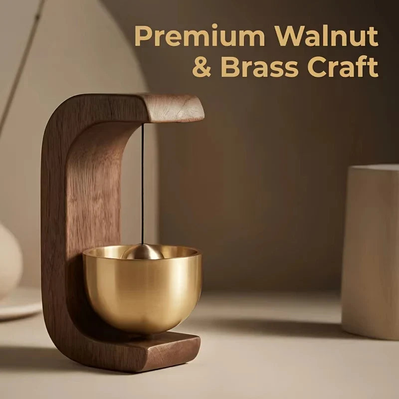 Magnetic Wood Copper Decorative Bell – Beech & Walnut Door Chime