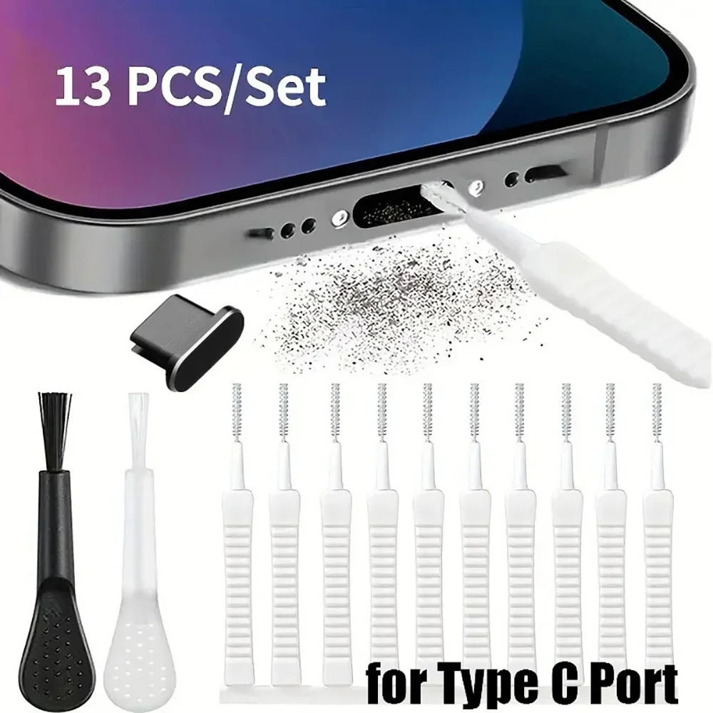 13-in-1 Phone Charging Port Dust Plug & Cleaning Kit