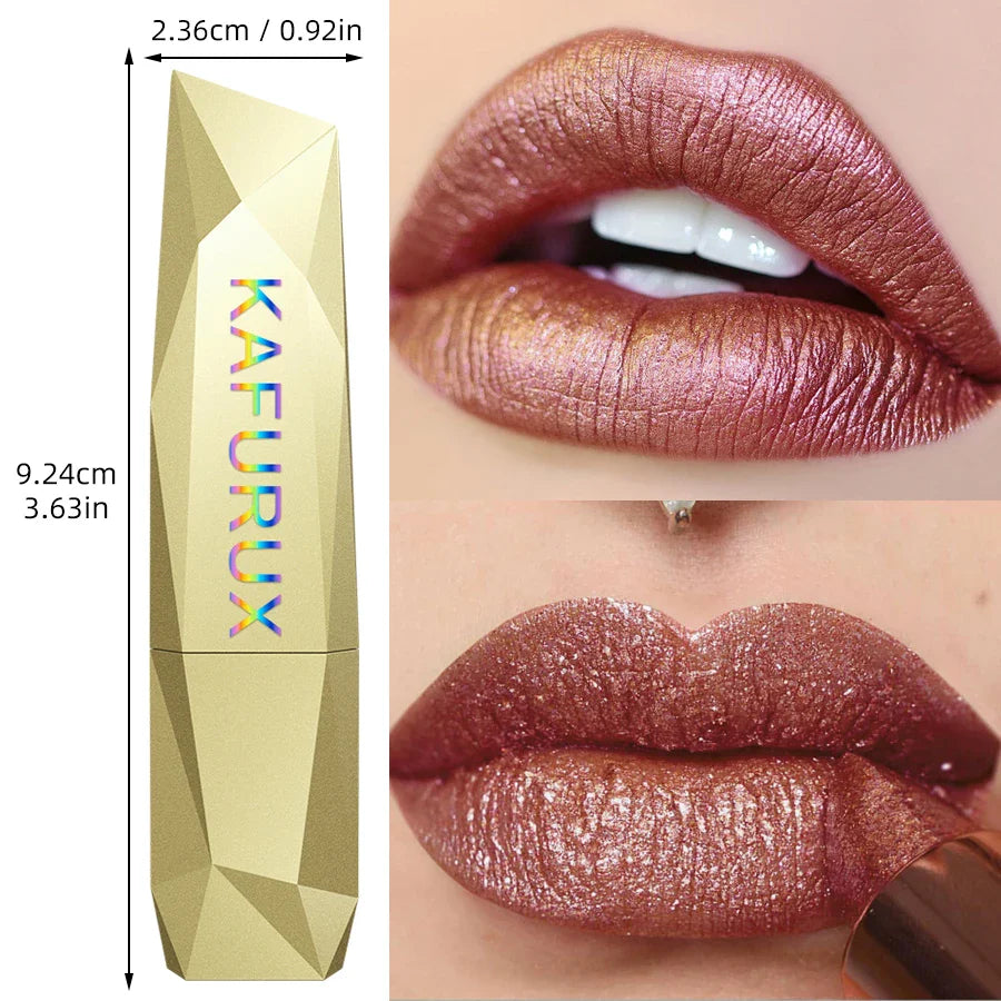 KAFURUX Glitter Plumping Lip Oil Tint – Metallic Moisturizing Lipstick