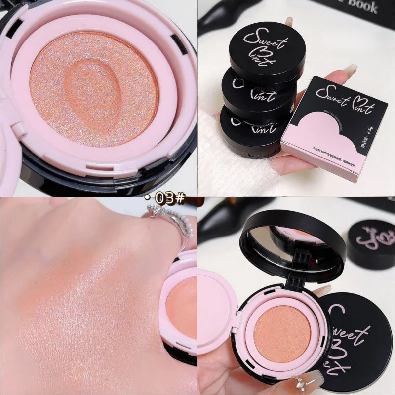 3pcs Pearl powder blusher mashed potato fine shiny powder blusher eye shadow multi-purpose mud suitable for all skin01#02#03# Peaceful Pleasures Health and Wellness