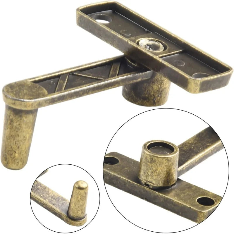 1 Set Bronze Sliding Window Door Lock Handle With Screws Metal Door Latch Guard Latch Bolt Home Safety Chain Door Home Hardware Peaceful Pleasures Health and Wellness