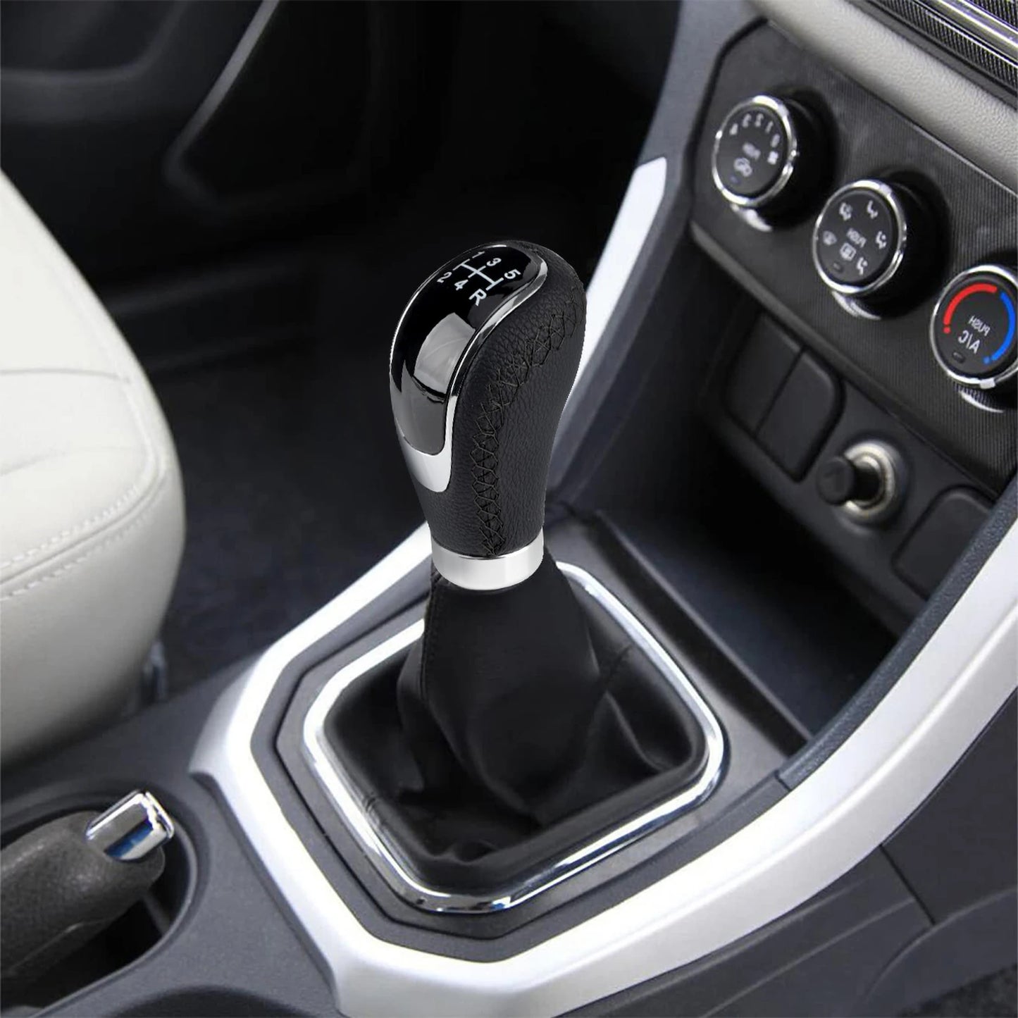 5/6 Speed Gear Shift Knob Manual Transmission Universal Car PU Leather Extended Gear Shifter Gear Head Gear Stick Shift Knob Peaceful Pleasures Health and Wellness