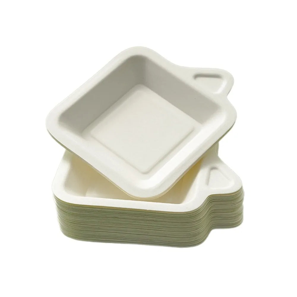 100-Pack Biodegradable Square Disposable Paper Plates | Eco Cake