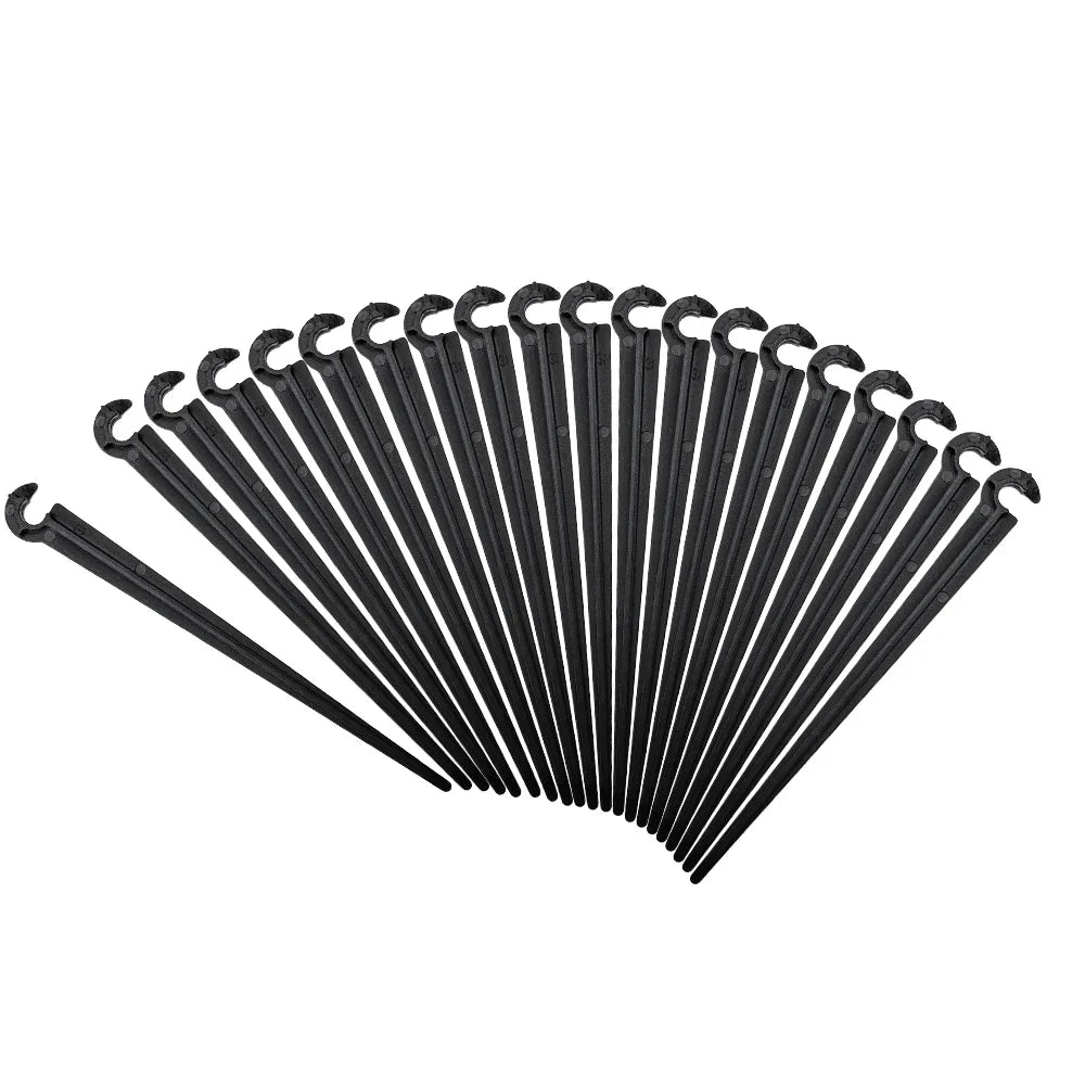 50Pcs Irrigation Drip Support Stakes C- Shape Fixed Stems Holder Bracket for 4/7mm Drip Irrigation Pipe Inserting Ground Peaceful Pleasures Health and Wellness