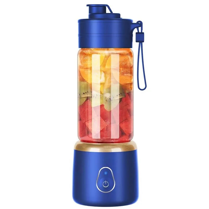 Home Kitchen Blender Portable Fresh Juice Travel Sports Wholesales Rechargeable Portable Electric Fruit Juice Blender Peaceful Pleasures Health and Wellness Blue