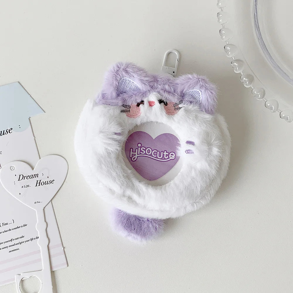 Dopamine Plush Badge Bag Mini Wallet Protective Cover Decorative