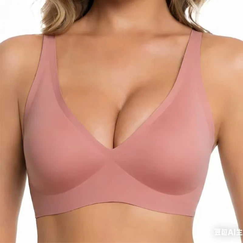 Leopard Print Wireless Bra – Seamless, Wire-Free, Full Cup