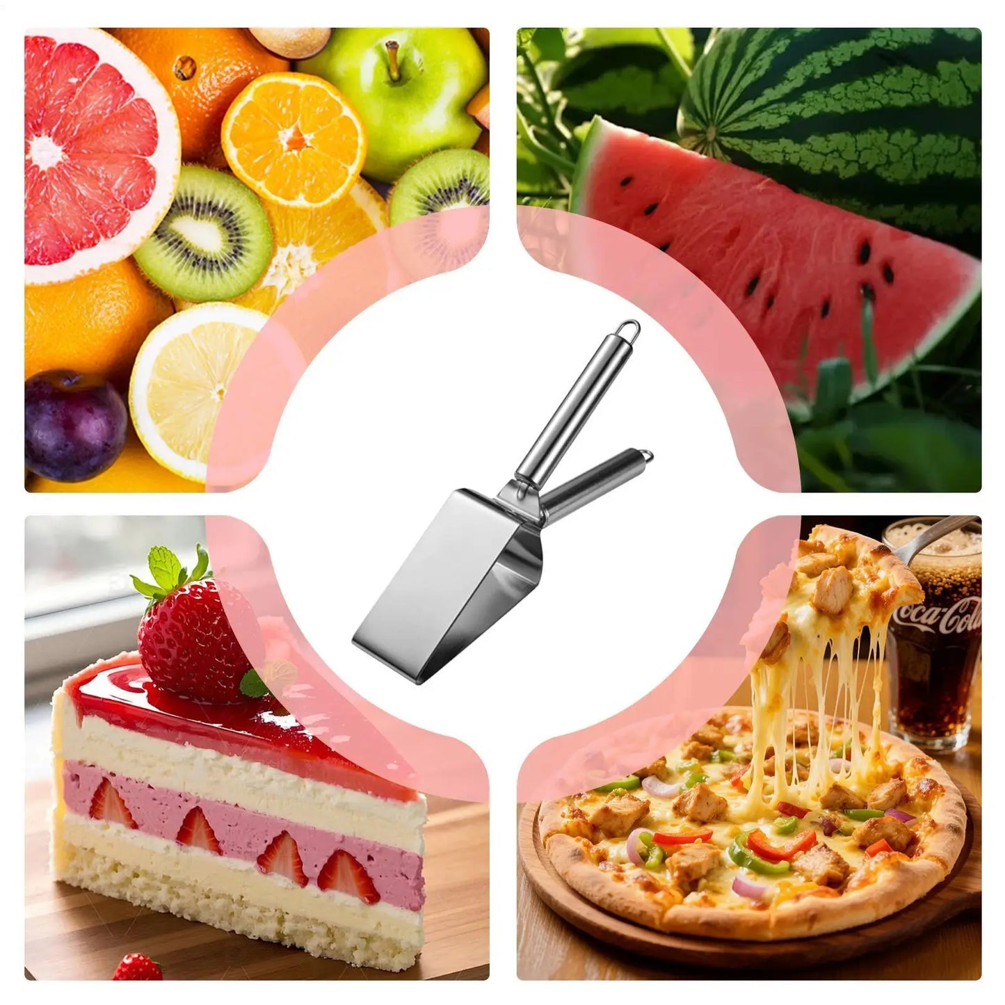 Stainless Steel Triangular Watermelon Slicer & Fruit Cutter