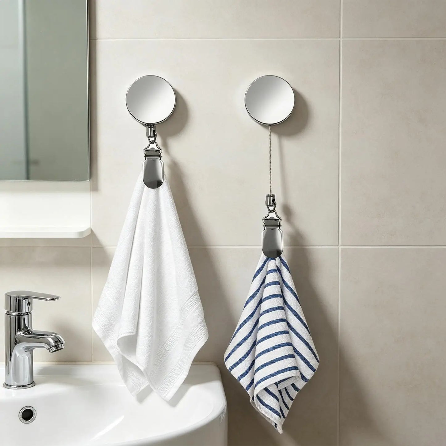 Retractable Towel Clip | Self-Adhesive Wall-Mounted Holder