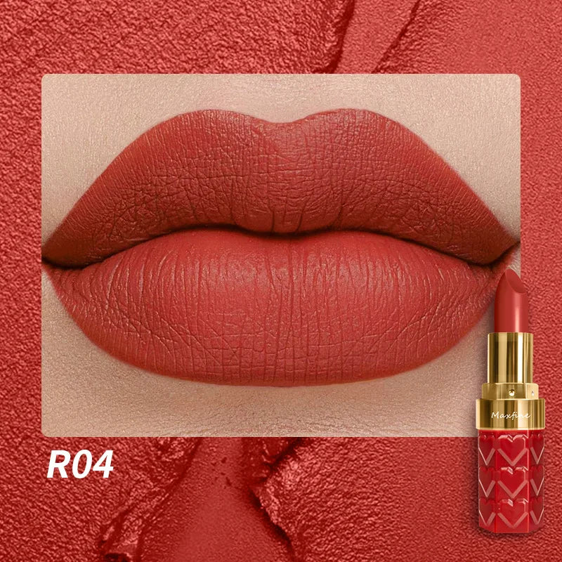 Nude Matte Lipsticks 4 Colors Waterproof Long Lasting Lip Stick Not Fading Sexy Nude Red Pink Velvet Lipsticks Makeup Cosmetic Peaceful Pleasures Health and Wellness RO4