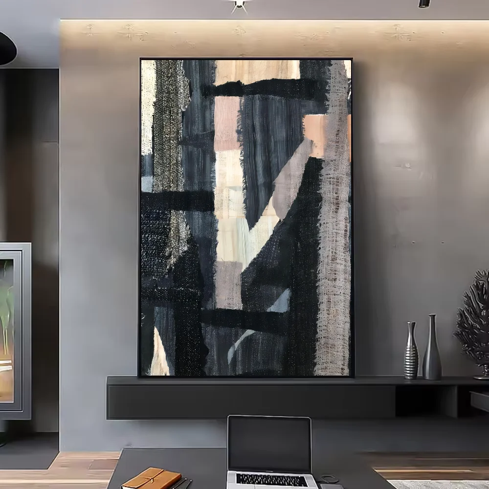 Abstract Retro Black Geometry Poster | HD Waterproof Wall Art Wall Art Poster Peaceful Pleasures Health and Wellness