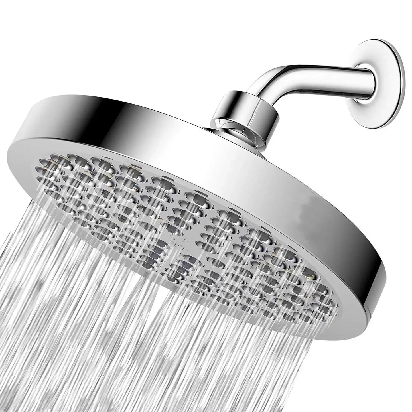 6-Inch High Pressure Rainfall Shower Head with Arm – Chrome