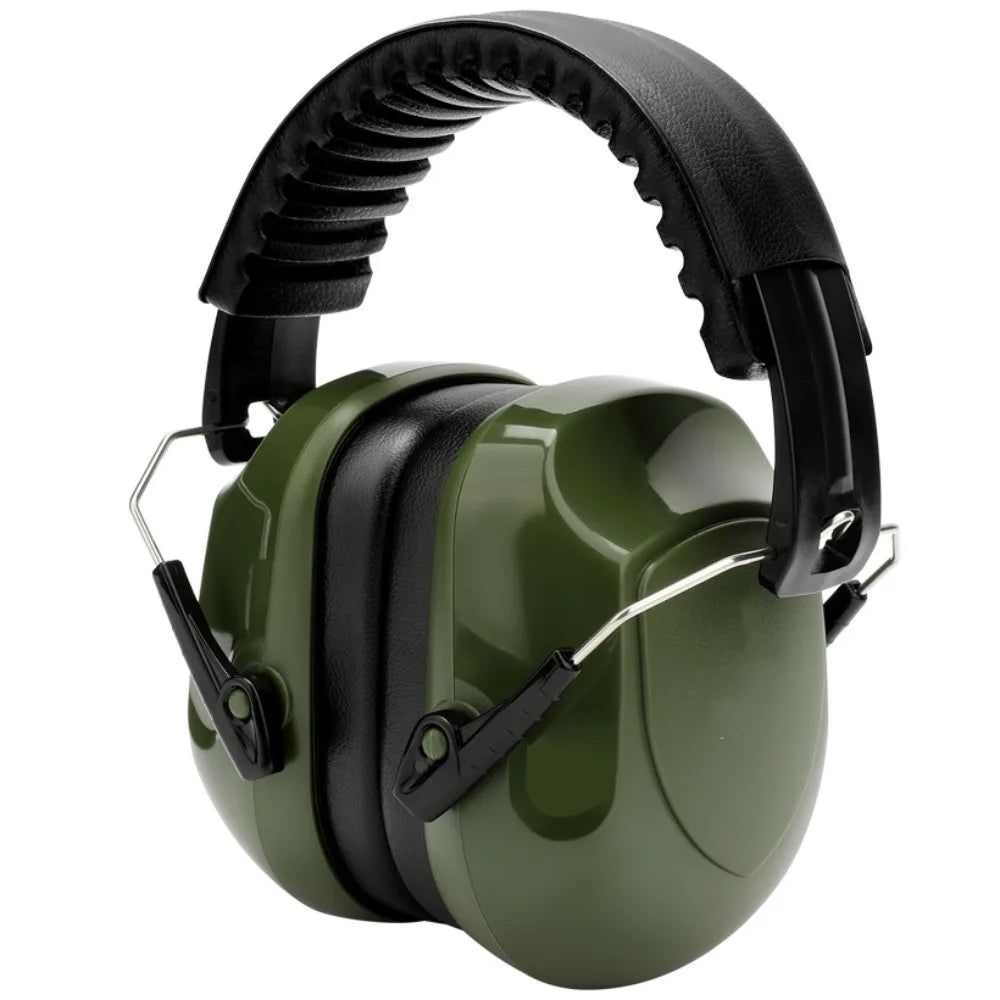 SNR-34dB Adjustable Head Earmuffs Foldable Noise Reduction Ear Defenders Soundproof Effective Ear Protector Peaceful Pleasures Health and Wellness Green
