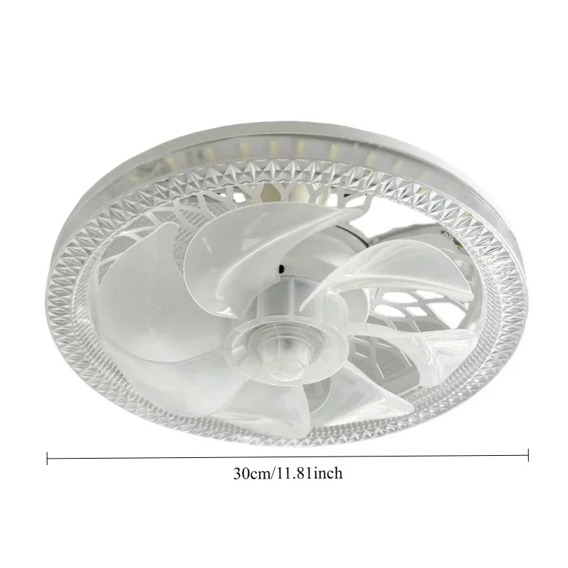 Modern LED Ceiling Fan with Remote Dimming | Bedroom & Office