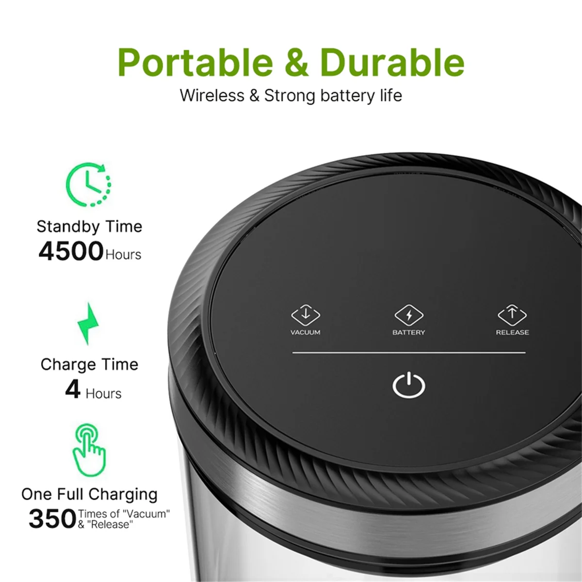 Vacuum Coffee Canister 1.6L Airtight | Auto 33kPa Seal & Touch Screen Peaceful Pleasures Health and Wellness