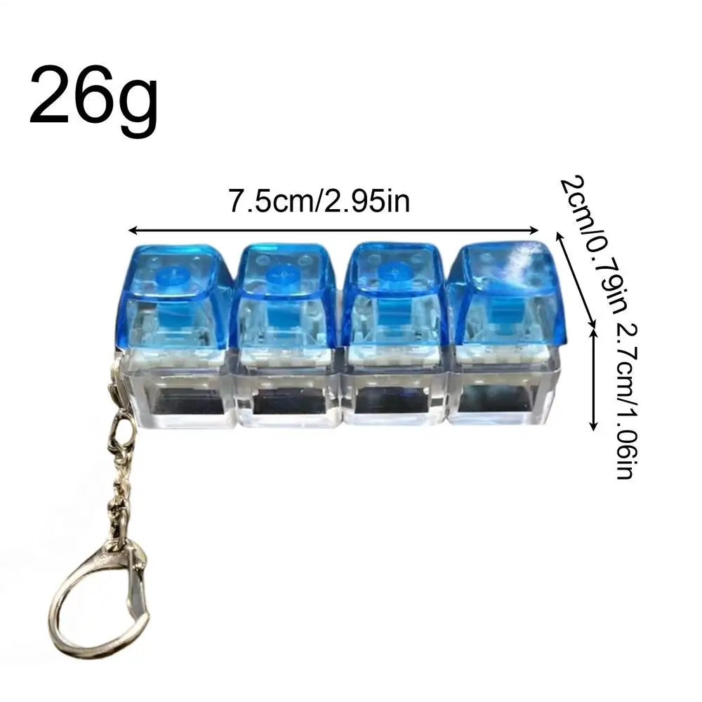 LED Keyboard Fidget Keychain Clicker Toy – Adults & Kids