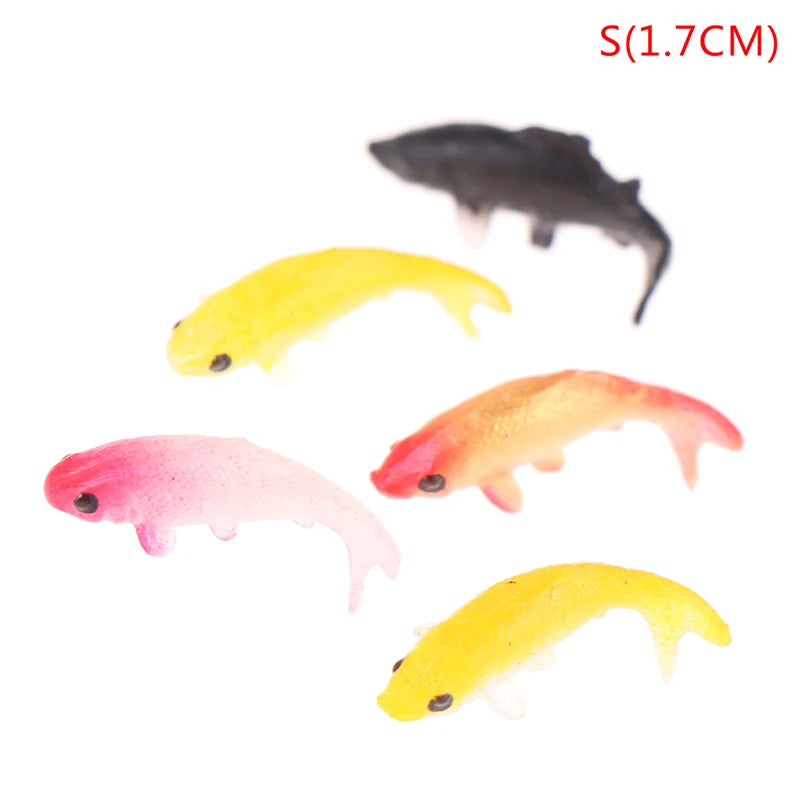 5pcs Dollhouse Miniature Model Fish Carp Simulation Animals For Kids Toys DIY Decorative Goldfish Figurines Home Decor Ornament Peaceful Pleasures Health and Wellness S1.7cm