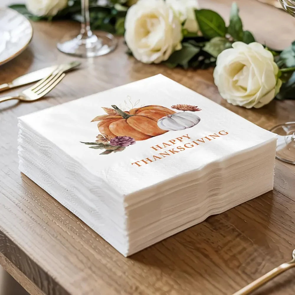 Custom Thanksgiving Napkins 40-Pack | Personalized Fall Decor