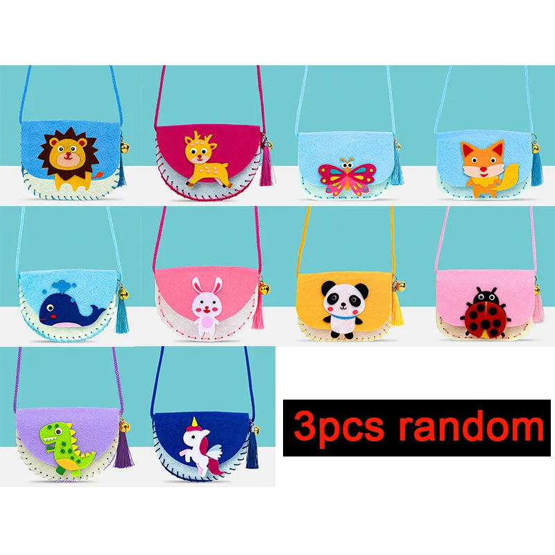 DIY Shoulder Bag Non-woven Fabric Sewing Kits Kids Handmade Needle
