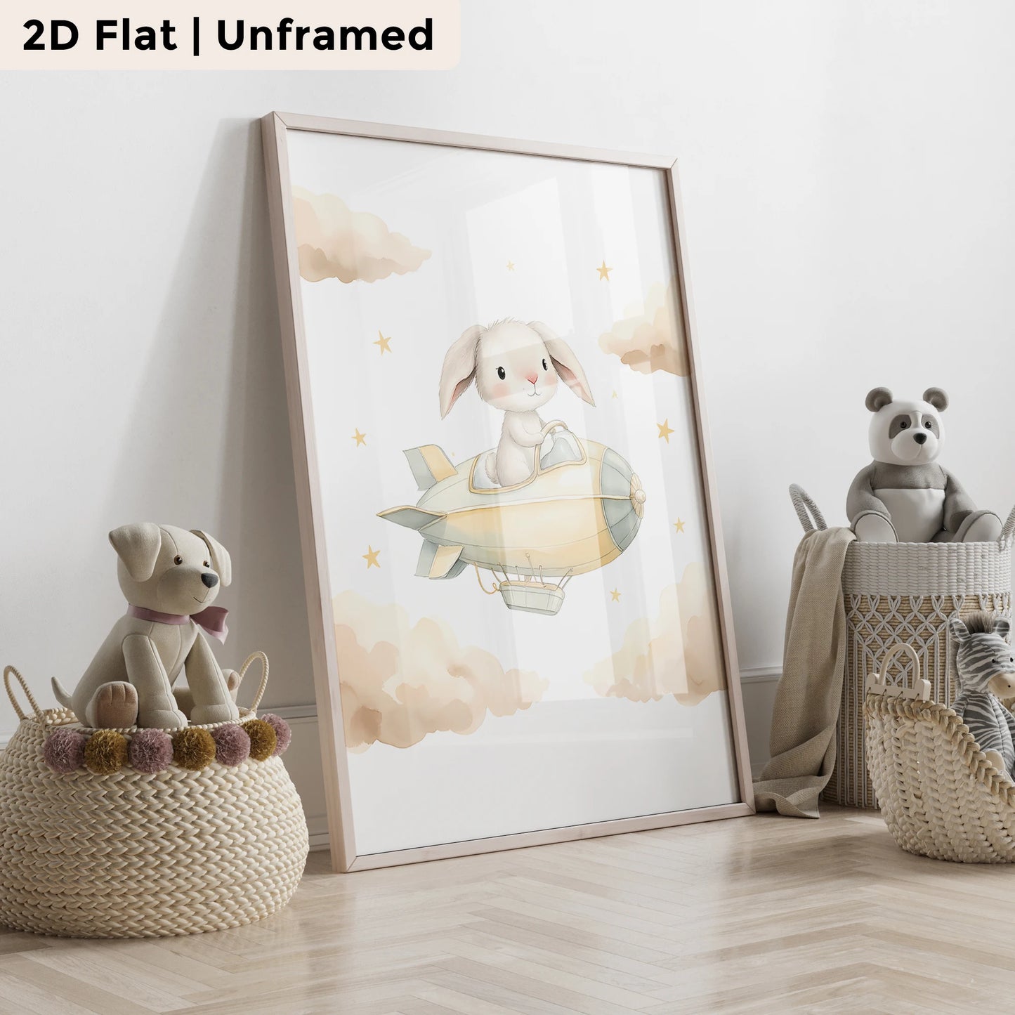 3-Piece Cartoon Rabbit & Sloth Canvas Wall Art Print Set