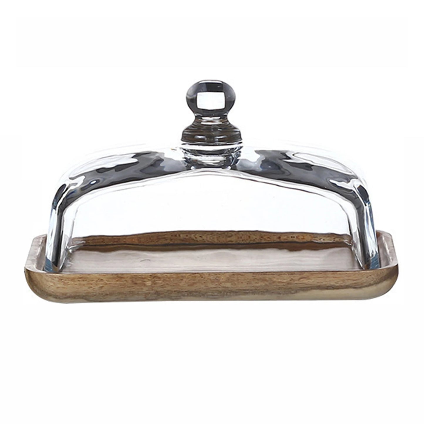Large Bamboo Cake Stand with Lid – Rectangular Dessert Tray