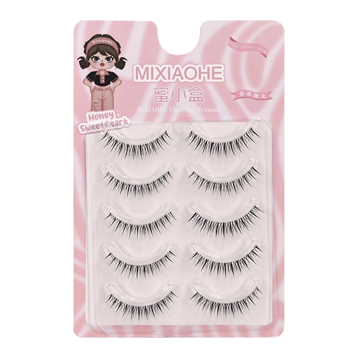 Natural Wispy Strip False Eyelashes – 5 Pairs DIY Lash Set