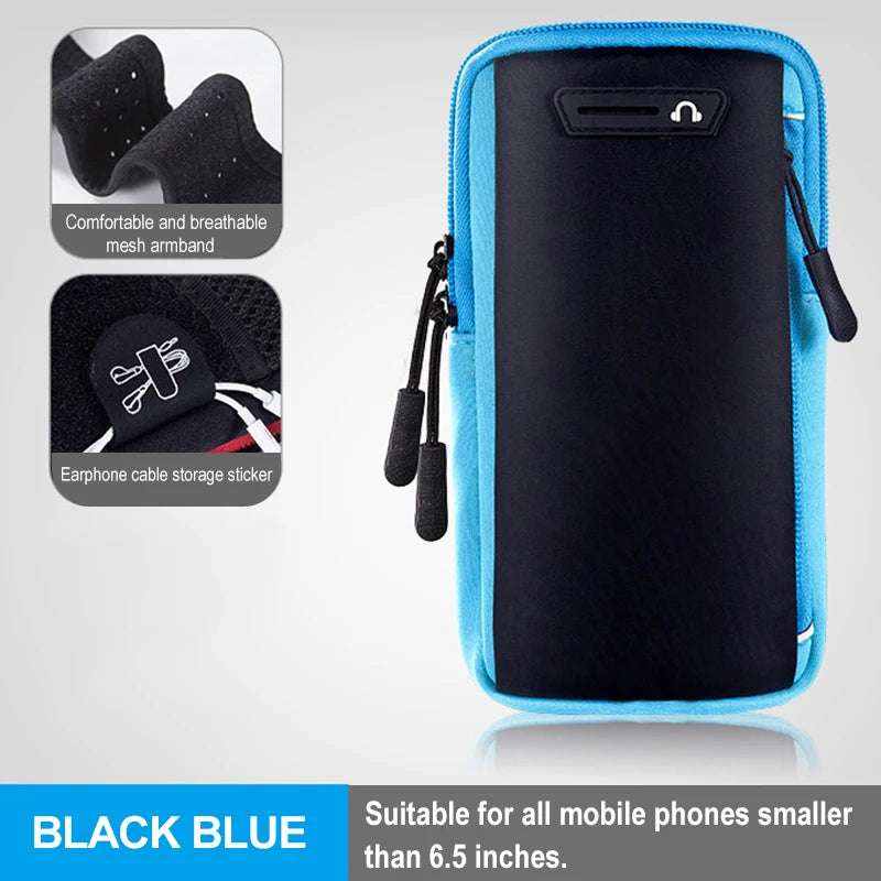 armband for cell phone running arm Cell phone running bag Running racing accessories Sports phone armband Bag for cellphone Peaceful Pleasures Health and Wellness Blue1 (6.5 inch)