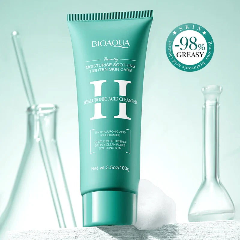 BIOAQUA Hyaluronic Acid Facial Cleanser – Moisturizing Foam Wash