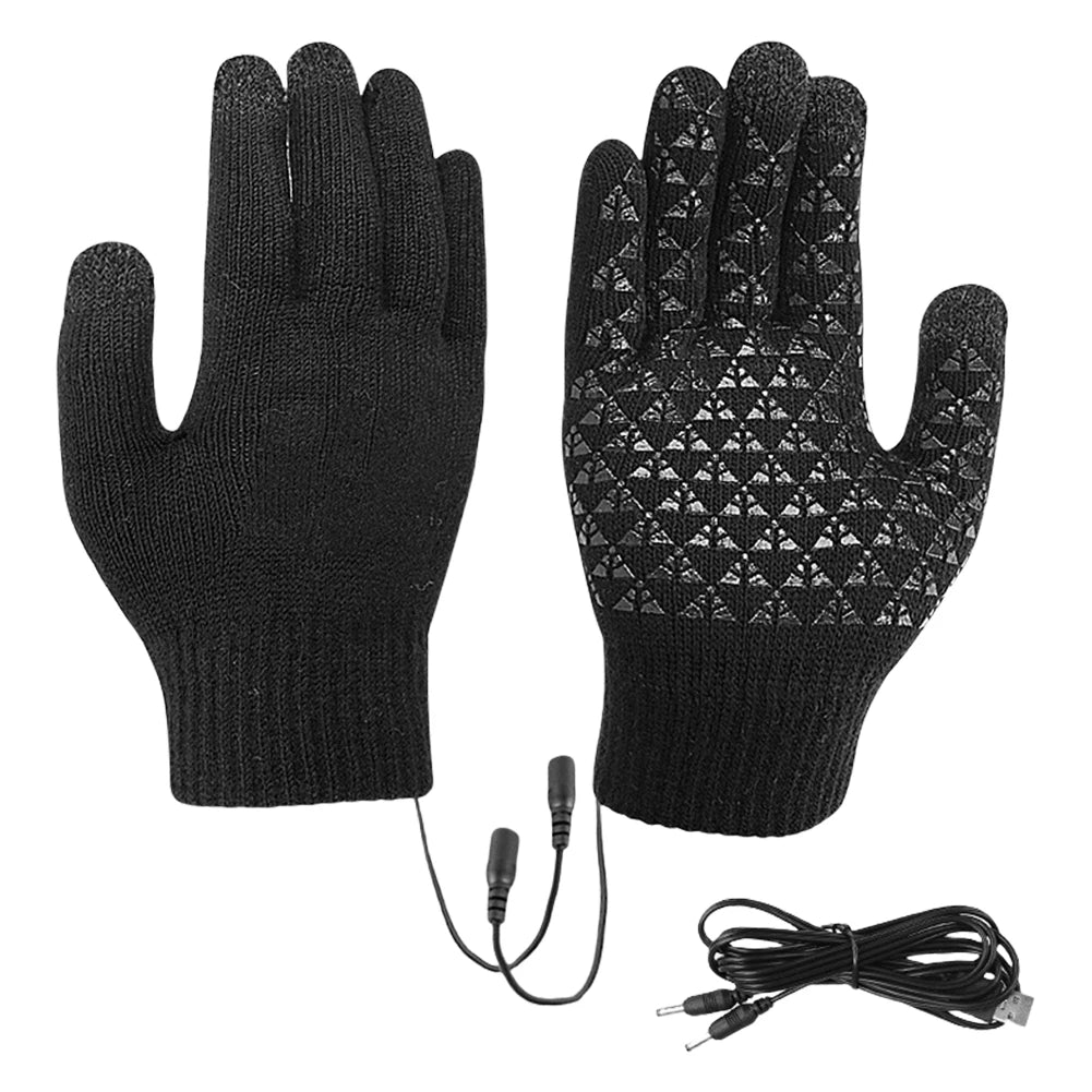 USB Heated Gloves | Touchscreen Knit Winter Hand Warmers