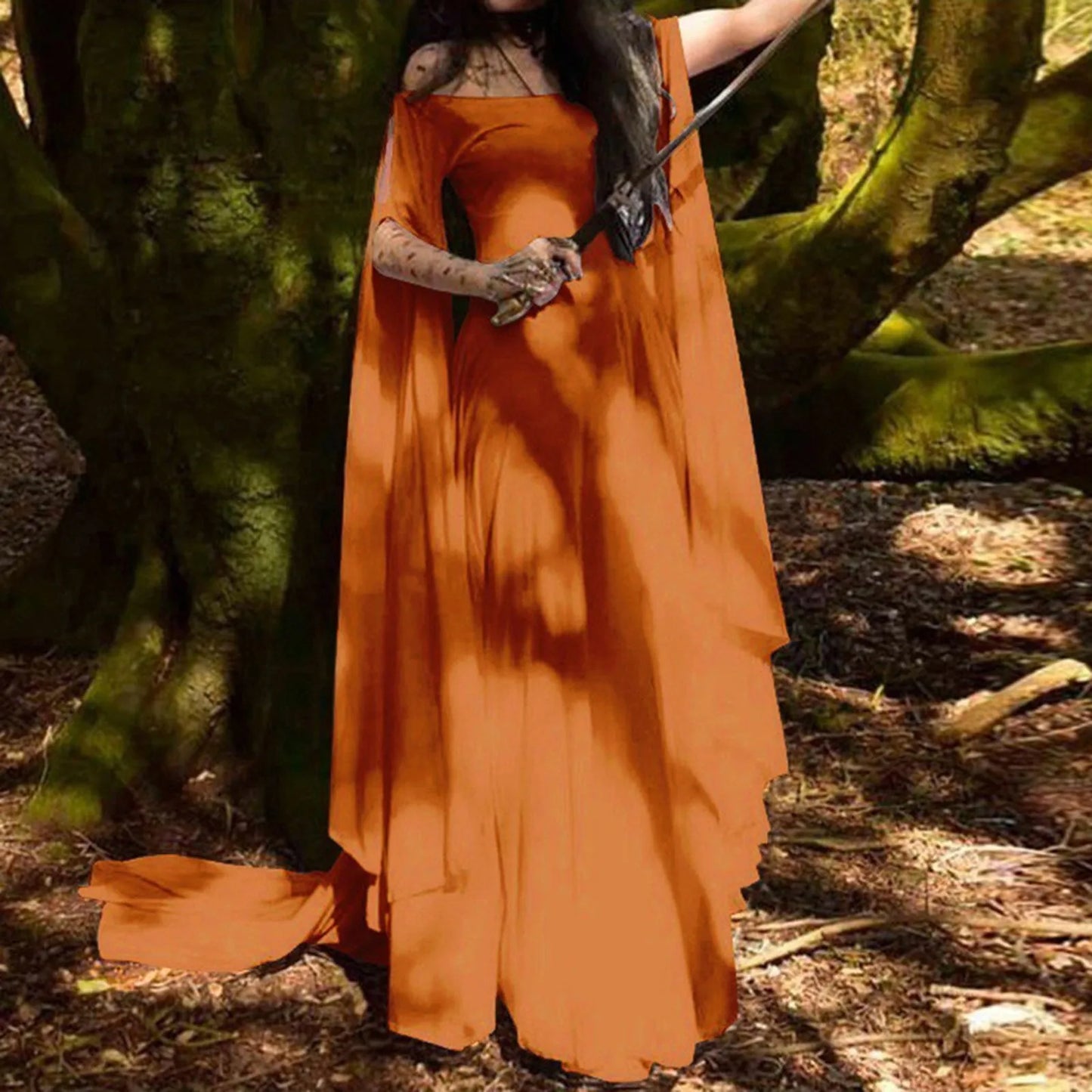 Women's Halloween Maxi Dress – Vintage Cosplay Off Shoulder
