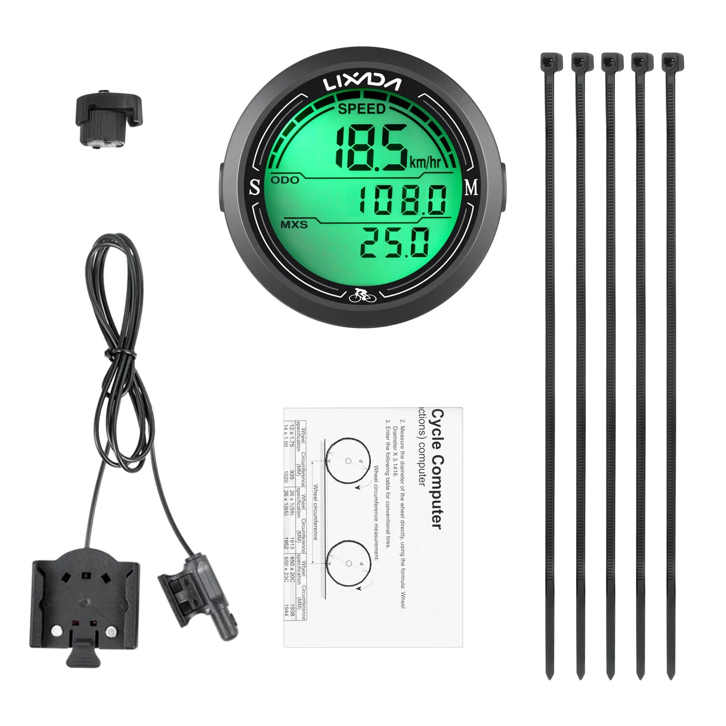 Lixada Computer Backlight Screen Cycle Odometer Cycling Equipment