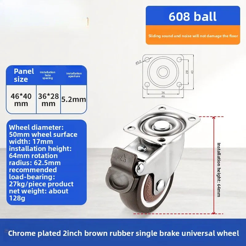 Soft Rubber Swivel Caster Wheels 1–2 Inch | Furniture & Trolleys