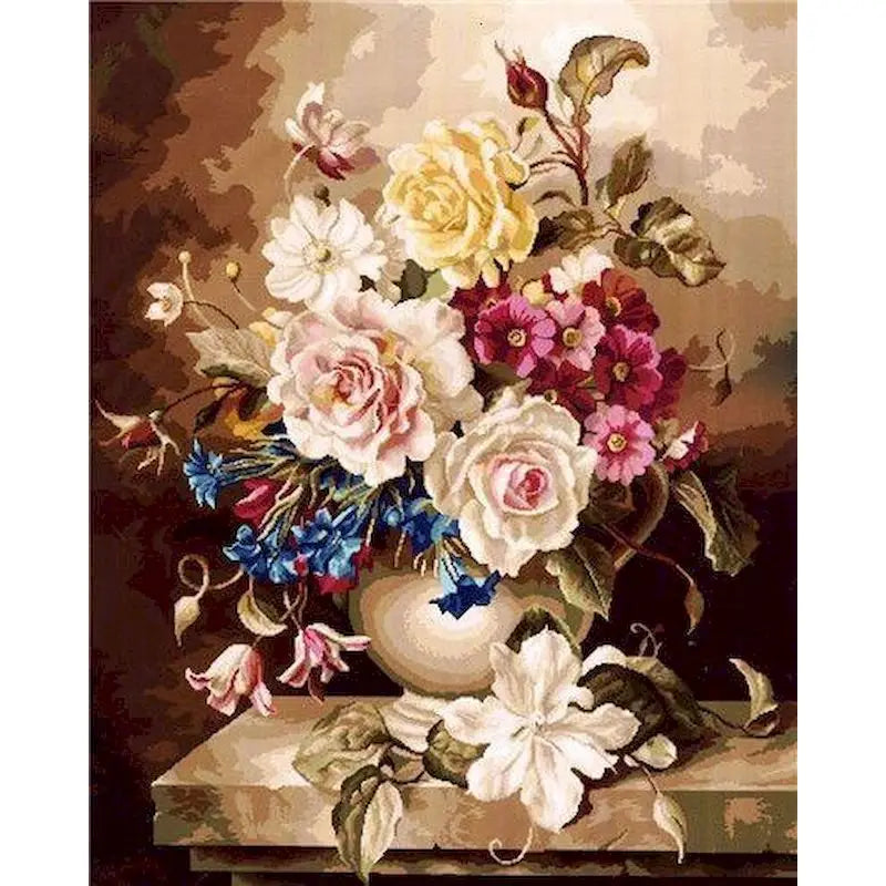 Classical Flowers Paint by Numbers Kit for Adults – 60×75cm