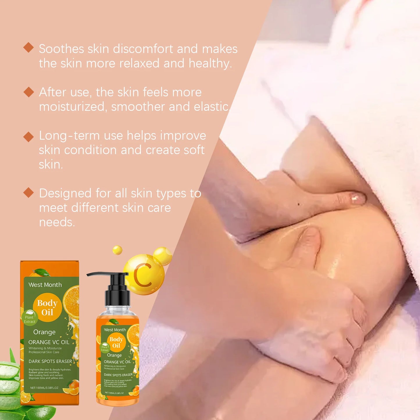 Vitamin C Brightening Body Oil – Even Skin Tone & Hydration