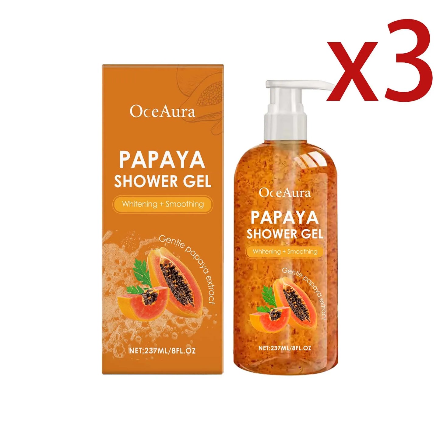 OceAura Papaya Shower Gel – Moisturize, Brighten & Cleanse