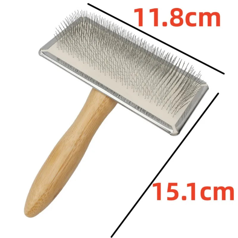Bamboo & Steel Pet Grooming Comb for Dogs & Cats | Detangler