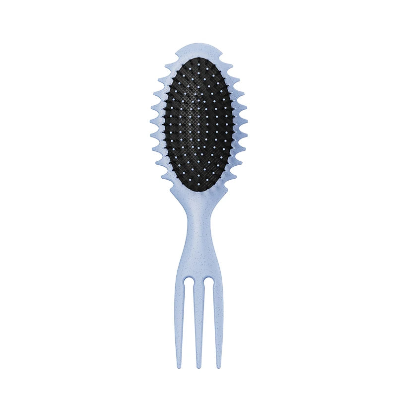 Curl Defining Bounce Hair Brush Barbershop Boar Bristle Comb Detangling Shaping Hairbrushes Professional Salon Home Styling Comb Peaceful Pleasures Health and Wellness blue