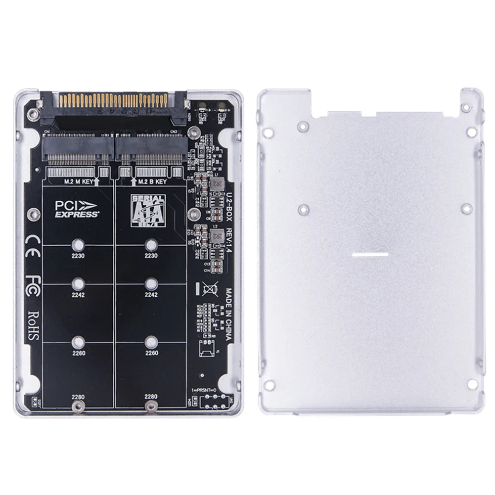 M.2 SSD To U.2 Adapter Card M.2 NVMe SATA-Bus NGFF SSD To PCI-e U.2 Adapter 32Gbps Hard Disk Adapter Card PC-E3.0X4 with Case Peaceful Pleasures Health and Wellness Cased adapter card