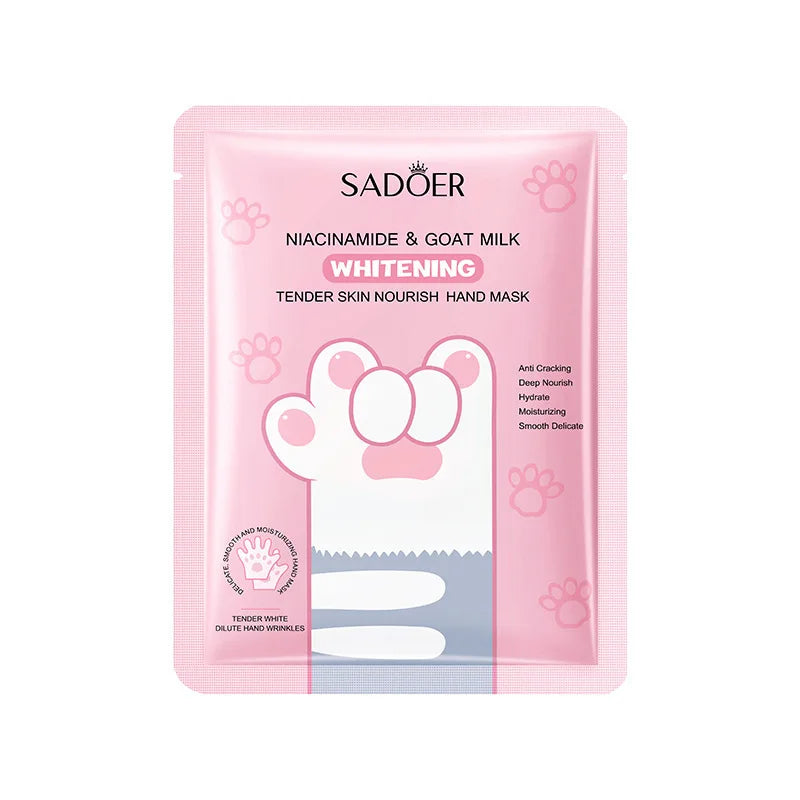 Goat Milk Hand Mask Gloves – Moisturizing & Firming (5 Pairs)