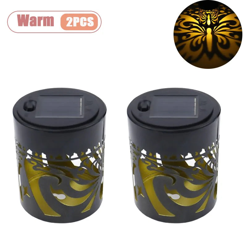 Solar Butterfly Wall Light RGB Shadow Projection Garden Lamp