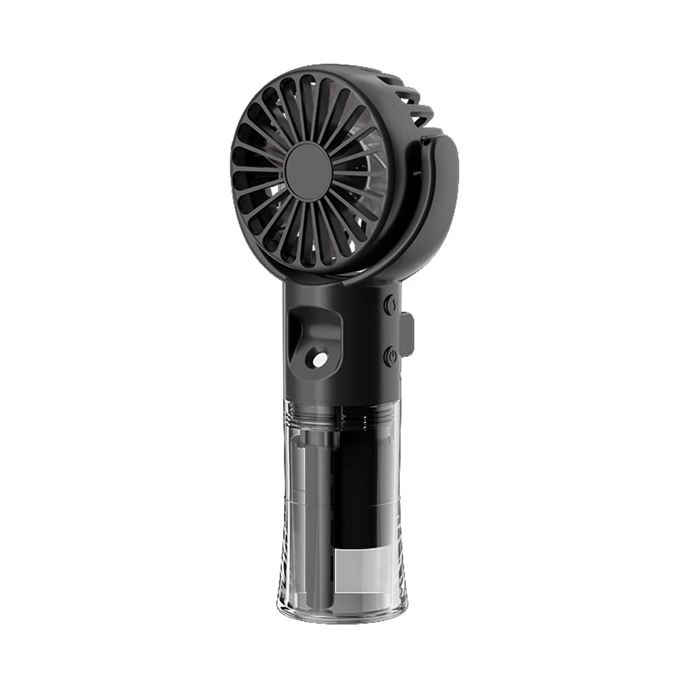 Water Mist Fan Portable Handheld Water Spray Fan Humidifier Fan Rechargeable 4 Wind Speed Outdoor Travel Personal Hand Spray Fan Peaceful Pleasures Health and Wellness Black