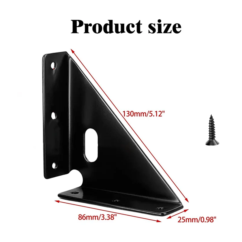 A36T-Furniture Shelf Support Joint 4 Pcs, Gusset Joints, Trapezi Corner Code, Bracket Corner Brace Fasteners Peaceful Pleasures Health and Wellness